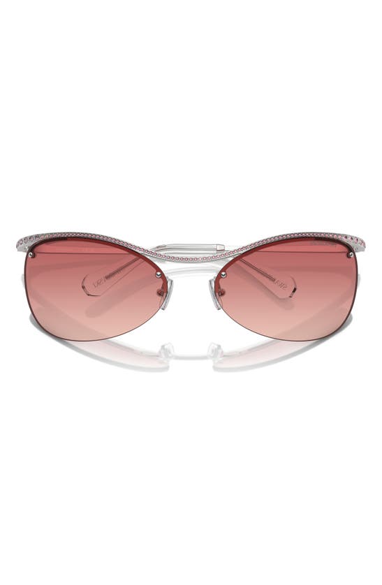 Shop Swarovski 63mm Gradient Irregular Sunglasses In Silver