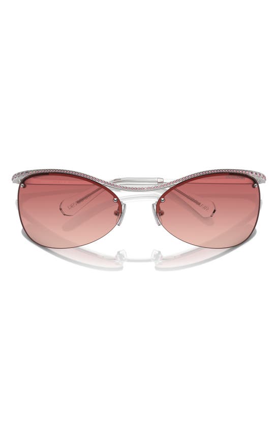 Swarovski 63mm Gradient Irregular Sunglasses In Silver