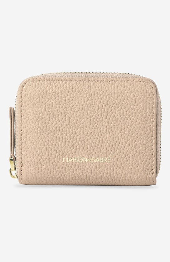 Maison De Sabre Small Leather Zipped Wallet In Neutral