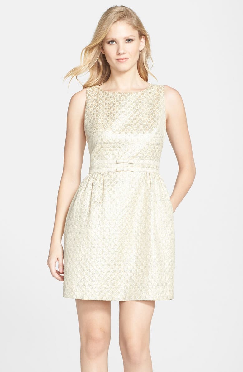 ERIN erin fetherston Bow Front Jacquard Fit & Flare Dress | Nordstrom