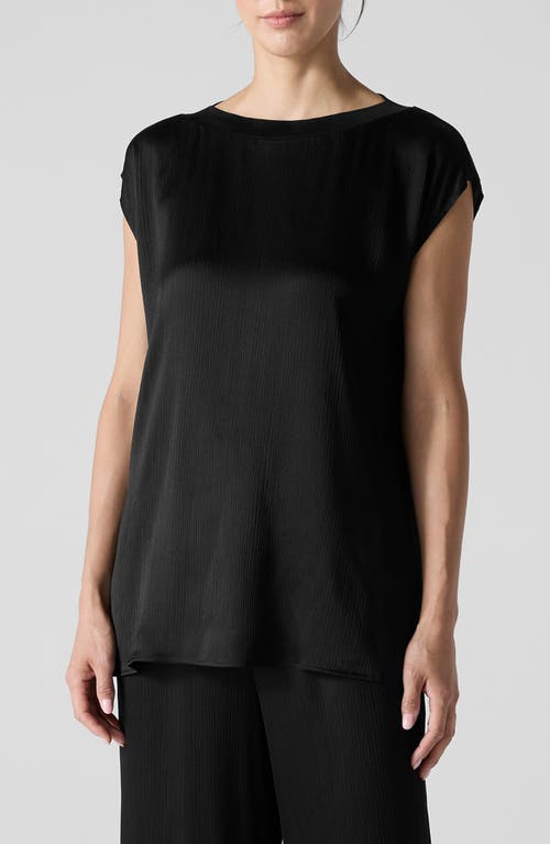 Shop Eileen Fisher Silk Tunic Top In Black