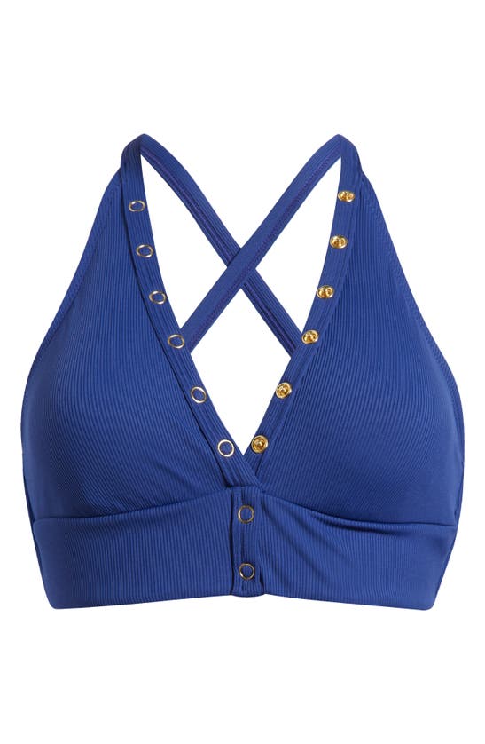 Shop Robin Piccone Amy Halter Bikini Top In Blueberry