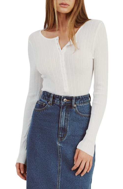 Bardot Bryson Long Sleeve Bodysuit In Ivory