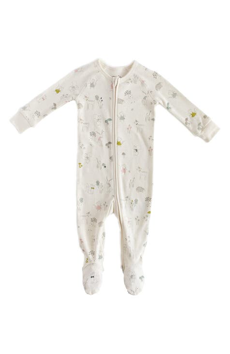 Magical Forest Zip Fitted Organic Cotton One-Piece Pajamas (Baby)