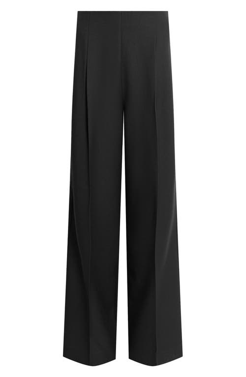 Shop Allsaints Shores Relaxed Fit Wide Leg Pants In Black