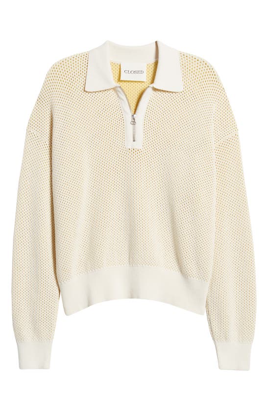 Shop Closed Open Stitch Half Zip Pullover In Ivory