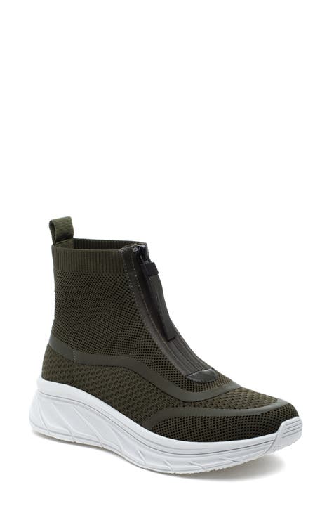 DKNY Cindell High-Top Canvas Lace-Up Sneakers