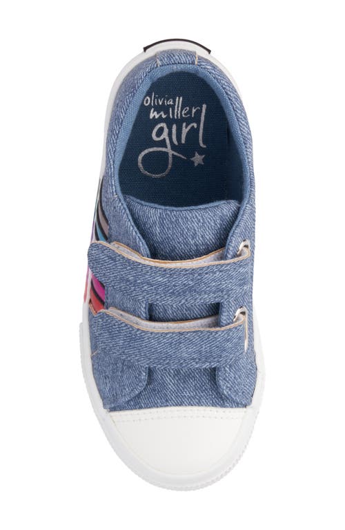 Olivia Miller Kids' Metallic Rainbow Sneaker In Blue Multi