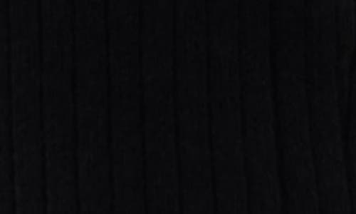 August Sky Ribbed Long Sleeve Sweater Minidress In Black