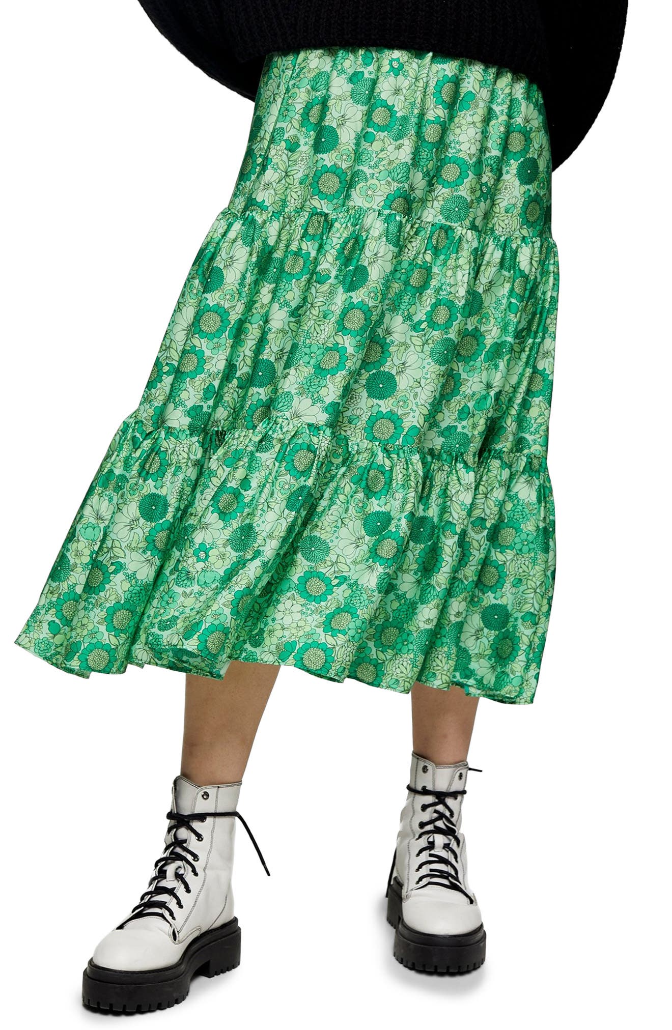 tier women's midi skirts