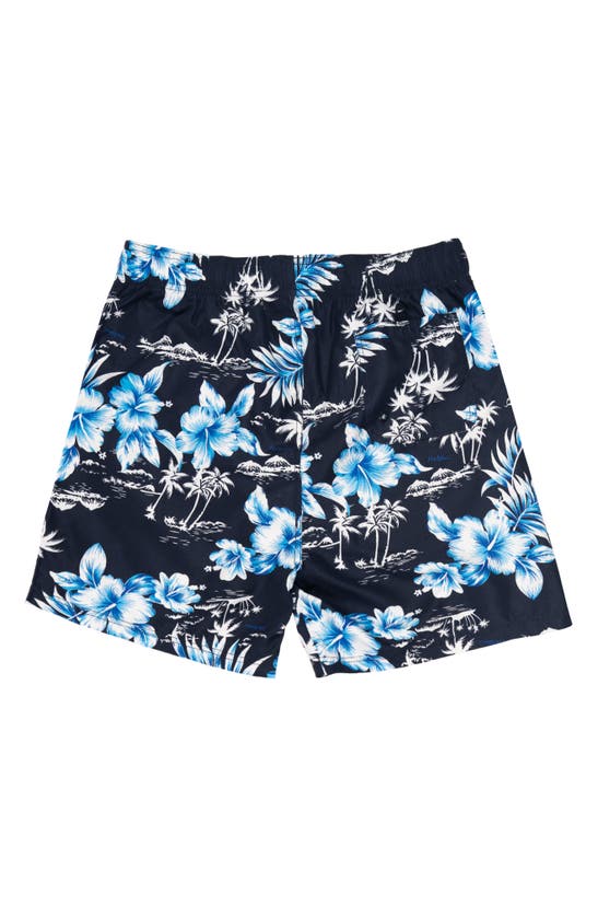 Shop Burnside Tropical Print Board Shorts In Navy