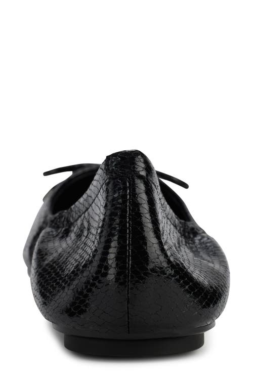 Karl Lagerfeld Paris Velma Snakeskin Embossed Ballet Flat In Black