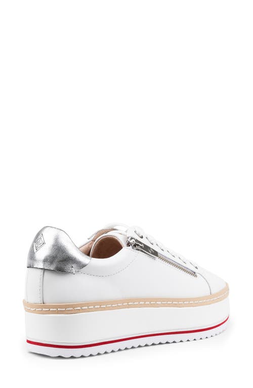 Shop Donald Pliner Side Zip Platform Sneaker In White