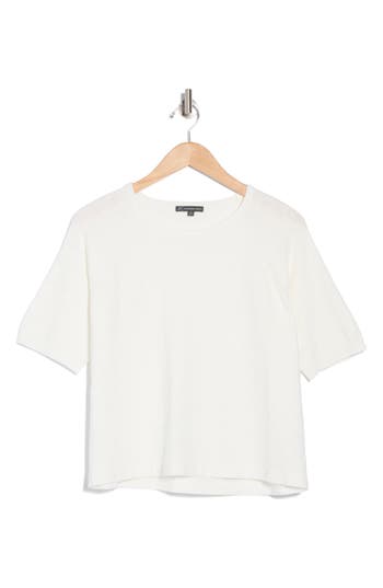Adrianna Papell Pointelle Sweater In Ivory