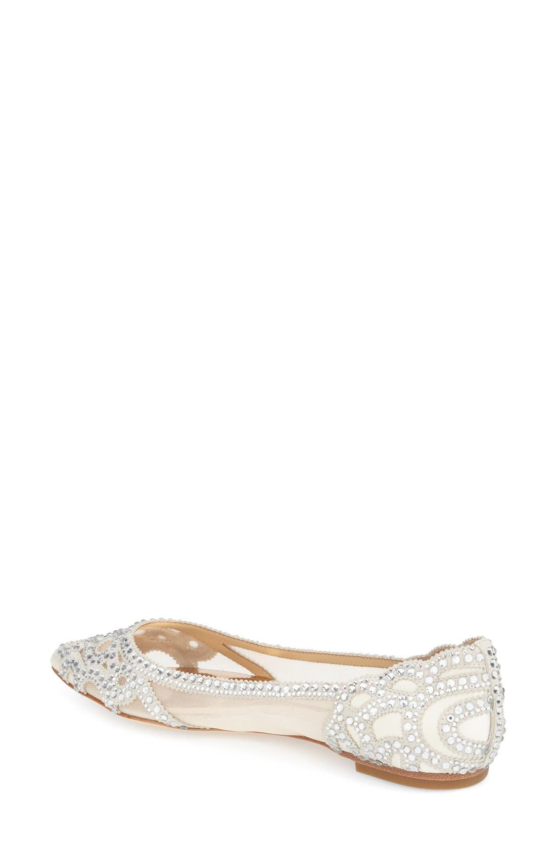 badgley mischka gigi crystal pointed toe flat