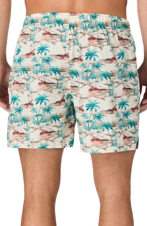 Shop Tommy Bahama Cotton Woven Pajama Boxers In Oatm/prt