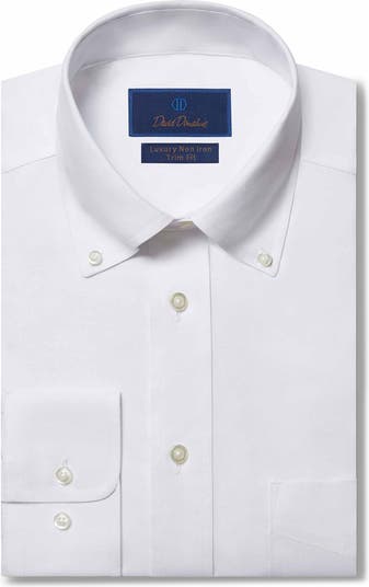 David Donahue Trim Fit Pinpoint Oxford Non-Iron Dress Shirt | Nordstrom