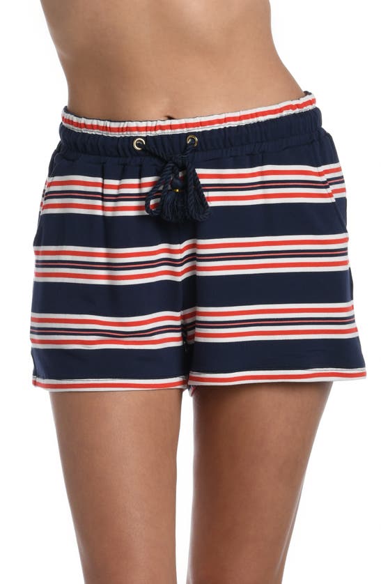 Shop La Blanca Sailor Stripe Cover-up Shorts In Indigo