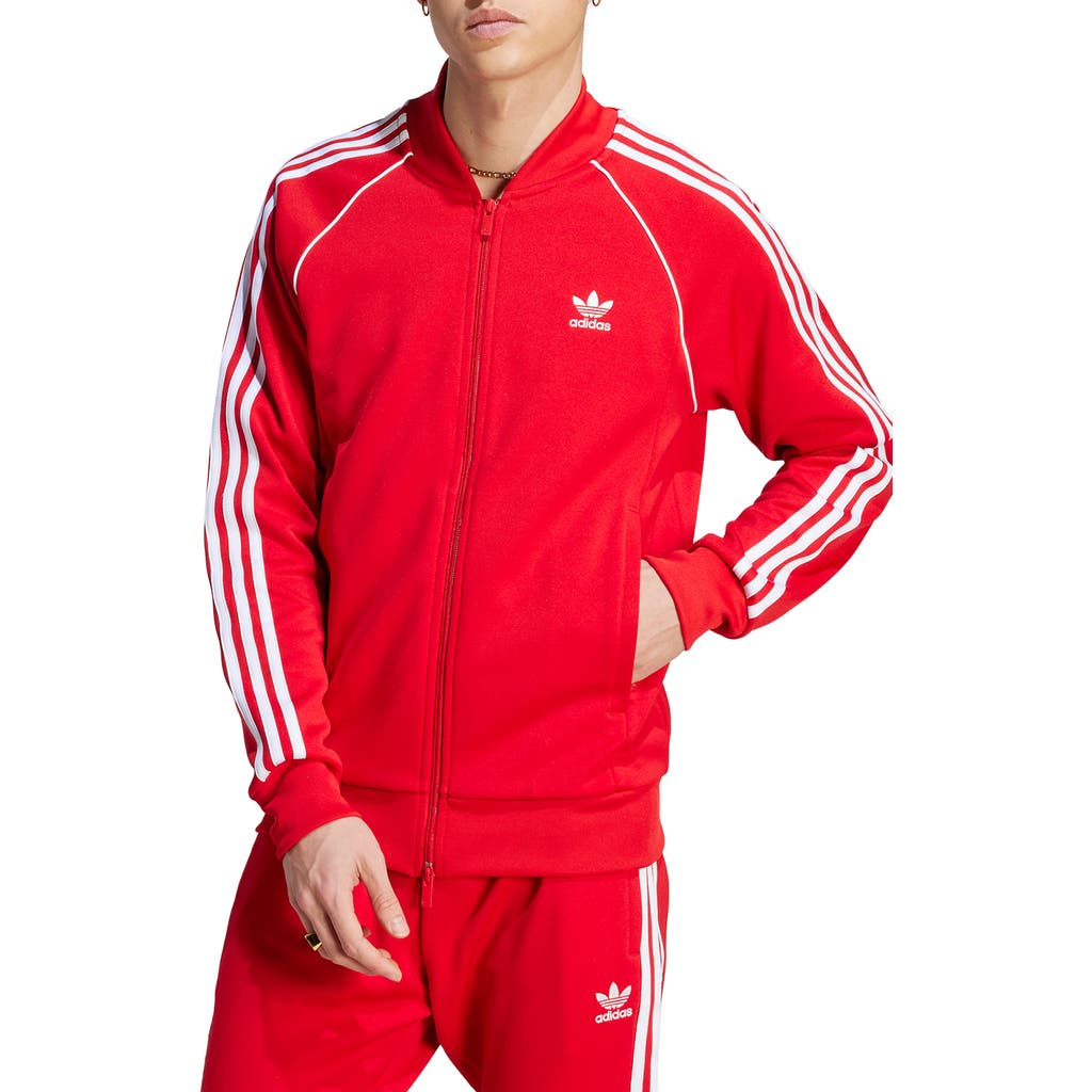 Adidas Originals Adidas Lifestyle Superstar Track Jacket In Better Scarlet/white