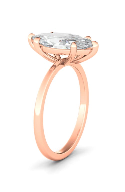 Shop Hautecarat Marquise Cut Lab Created Diamond Ring In 2.00 Ctw 18k Rose Gold