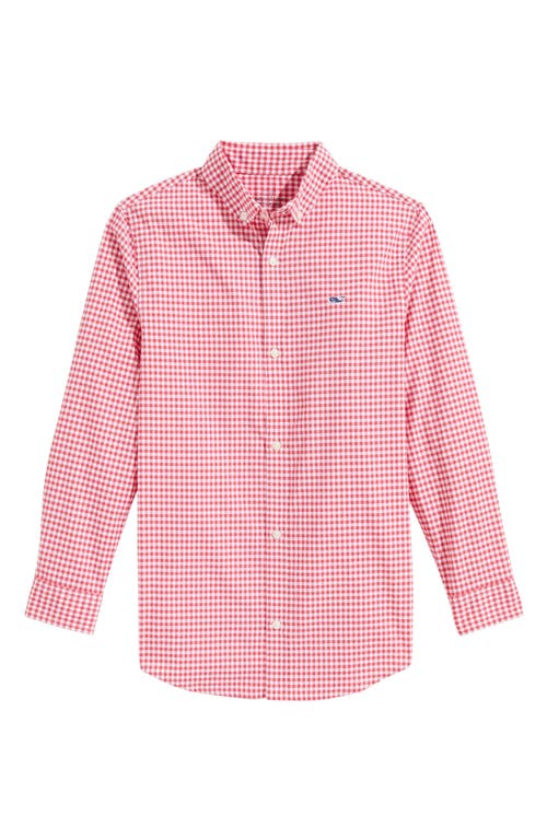 Vineyard Vines Boys Arawak Gingham On-The-Go Nylon Whale Shirt