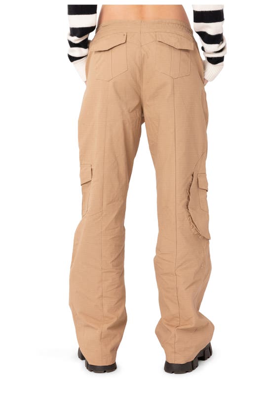 Edikted Zayla Low Rise Cotton Cargo Pants In Camel ModeSens