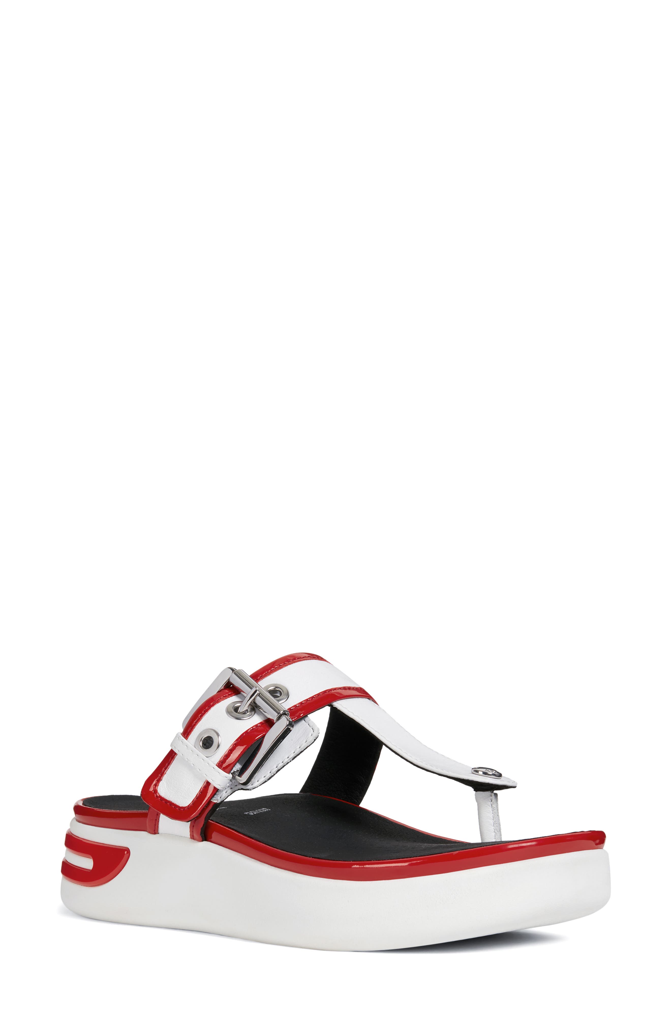 Geox Ottaya Buckle Flip Flop, White