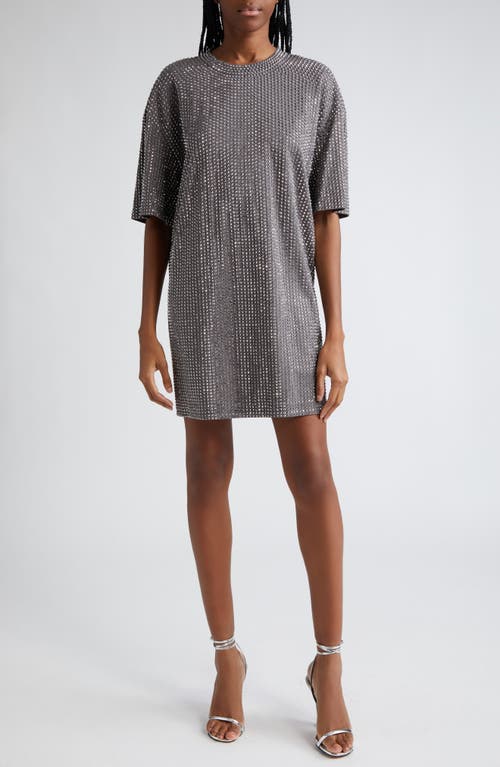 Area Crystal Embellished Ponte Jersey T-Shirt Dress at Nordstrom,