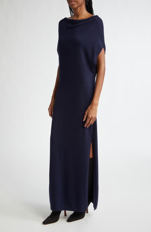 Shop Ramy Brook Chet Wool Maxi Sweater Dress In Navy