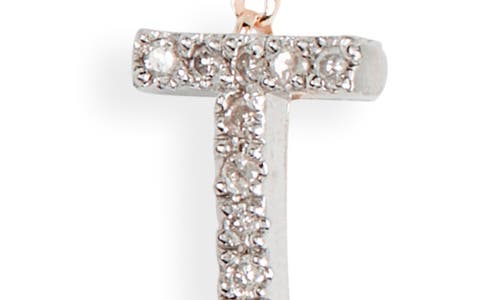 Meshmerise Bezel Diamond Initial Chain Necklace In Rose-t