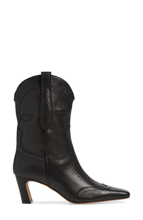 Shop Steve Madden Josefine Western Boot In Black Leather