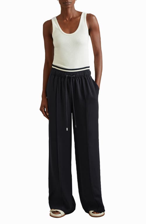 Shop Reiss Fleur Drawstring Pants In Navy