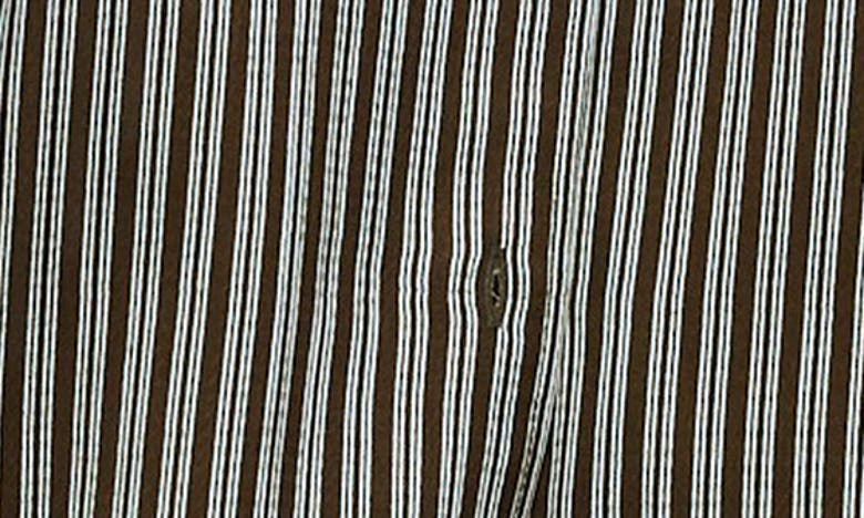Shop Madewell Stripe Resort Long Sleeve Seersucker Button-up Shirt In Dark Olive