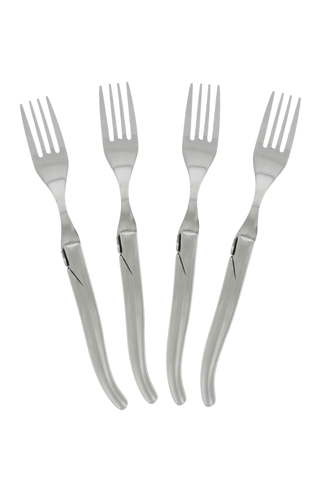 French Home Laguiole Connoisseur Stainless Steel Steak Forks In Silver