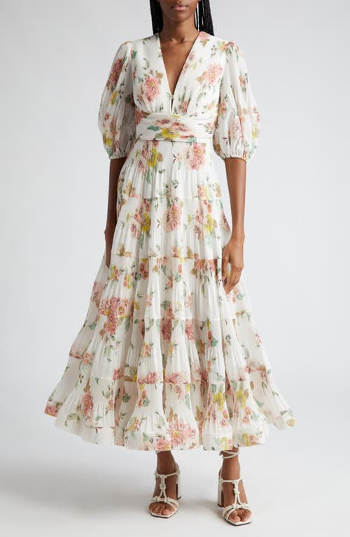 Zimmermann Pleated Tiered Midi Dress at Nordstrom,
