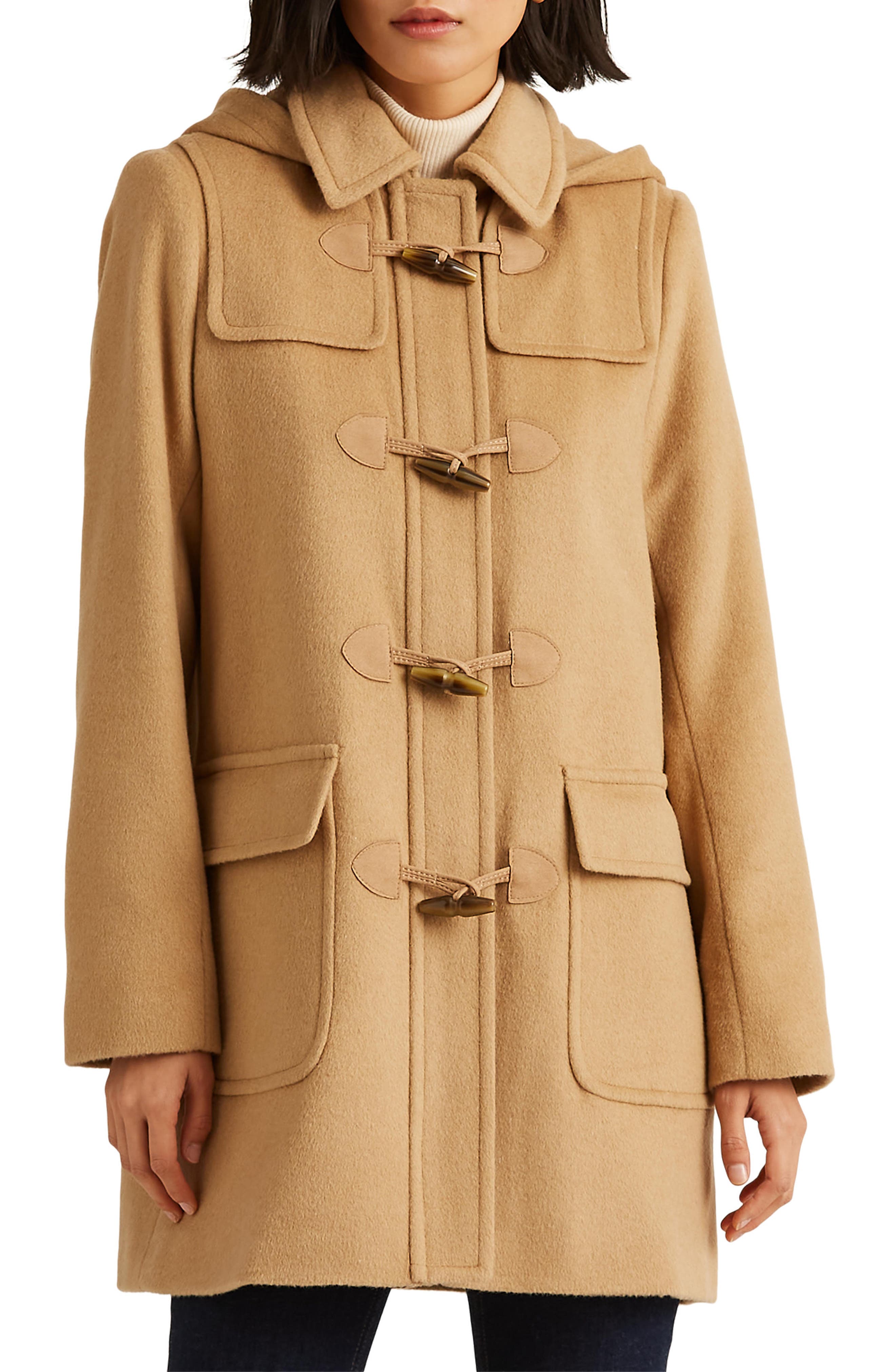 camel toggle coat womens