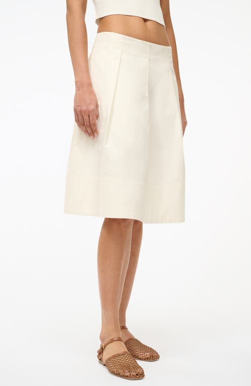STAUD London Stretch Cotton Skirt Ivory at Nordstrom,