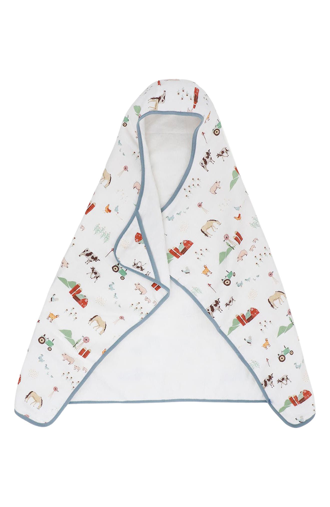 Little Unicorn Cotton Muslin & Terry Hooded Towel In Farmyard