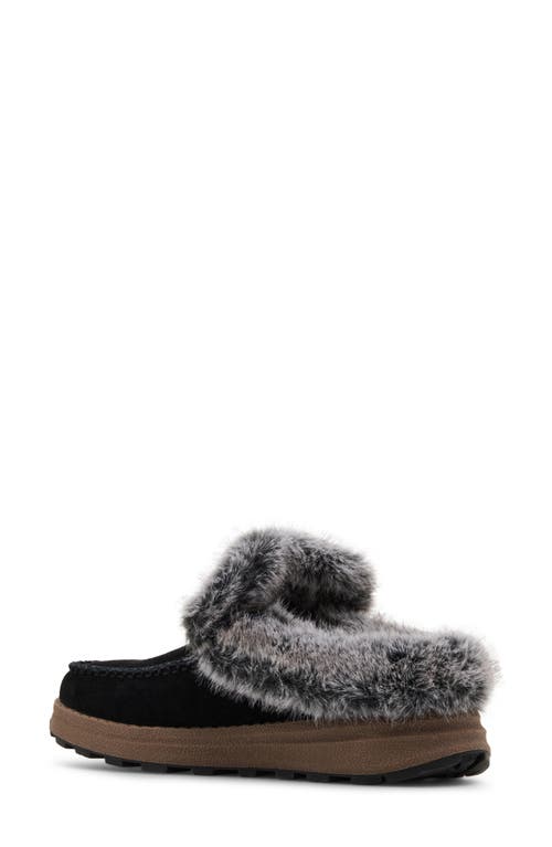 Shop Blondo Victor Waterproof Faux Fur Slipper In Black Suede