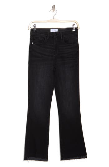 Frame Le Crop Mini Boot Stagger Raw Hem Crop Bootcut Jeans In Tilt