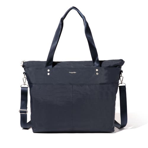 Baggallini Women's Carryall Laptop Tote Crossbody Bag In French Navy