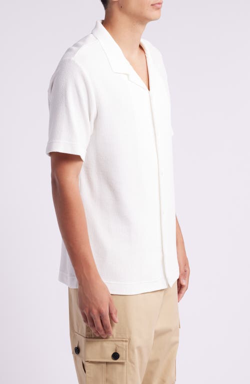 Shop Hugo Boss Boss Powell Cotton Corduroy Camp Shirt In White