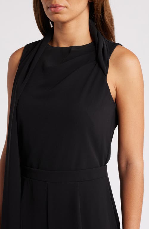 Black Halo Enola Side Drape Sleeveless Jumpsuit In Black