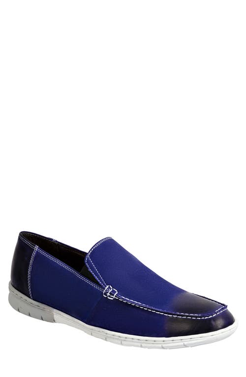 Double Gore Moc Toe Slip-On Loafer in Blue