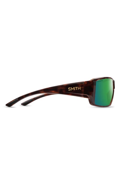 Smith Guides Choice Xl 63mm Chromapop™ Polarized Oversize Square Sunglasses In Tortoise/glass Green Mirror