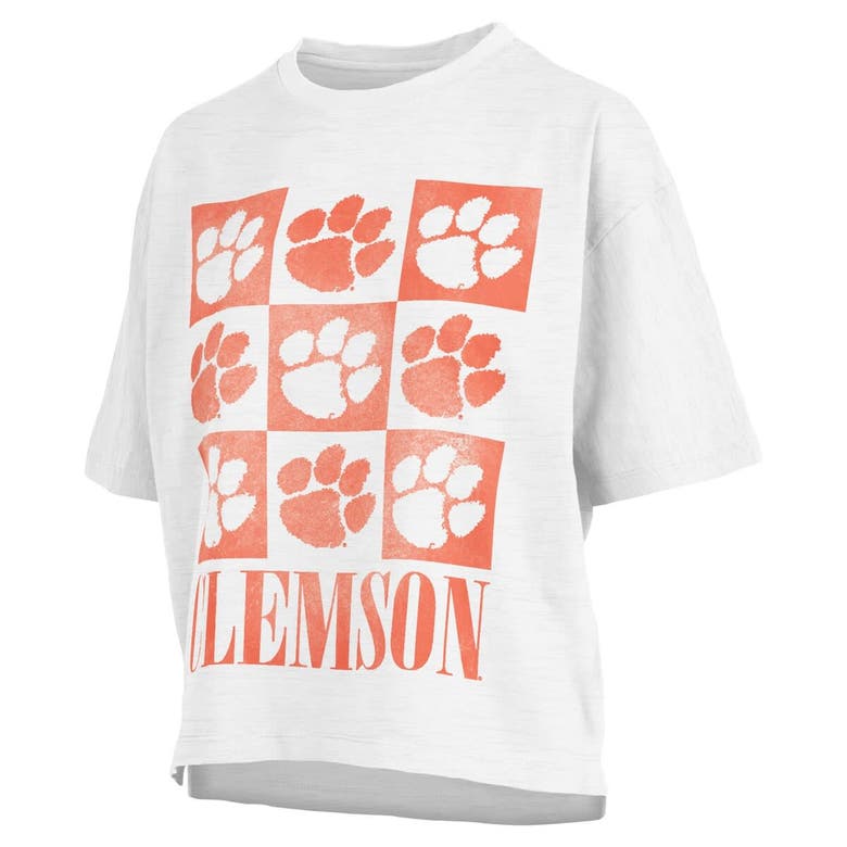 Shop Pressbox White Clemson Tigers Motley Crew Andy Waist Length Oversized T-shirt
