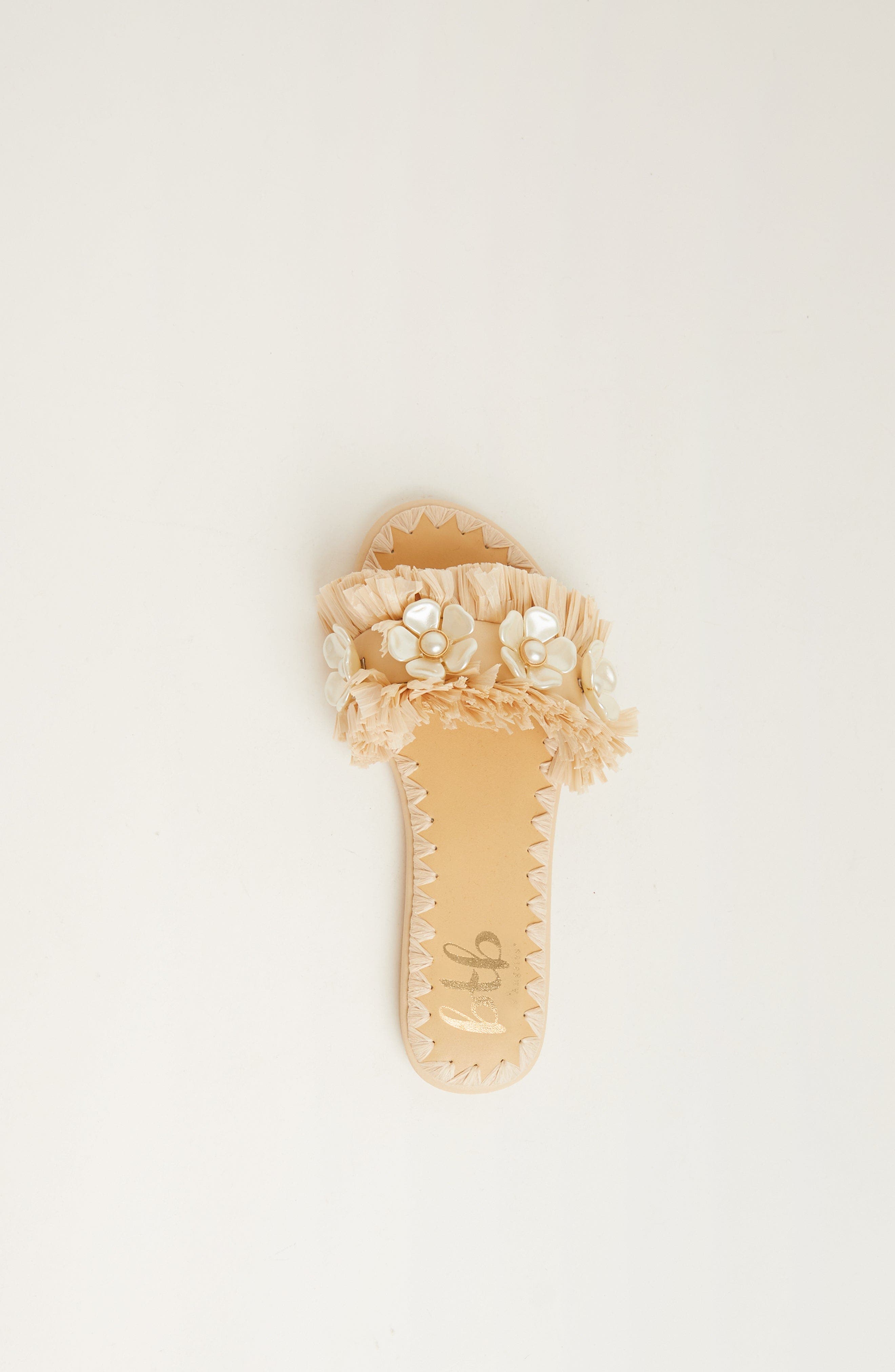 BTB Los Angeles BALI FLORAL SLIDE in Nude 