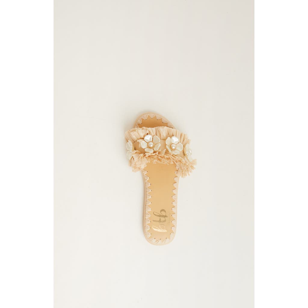 BTB Los Angeles BALI FLORAL SLIDE in Nude