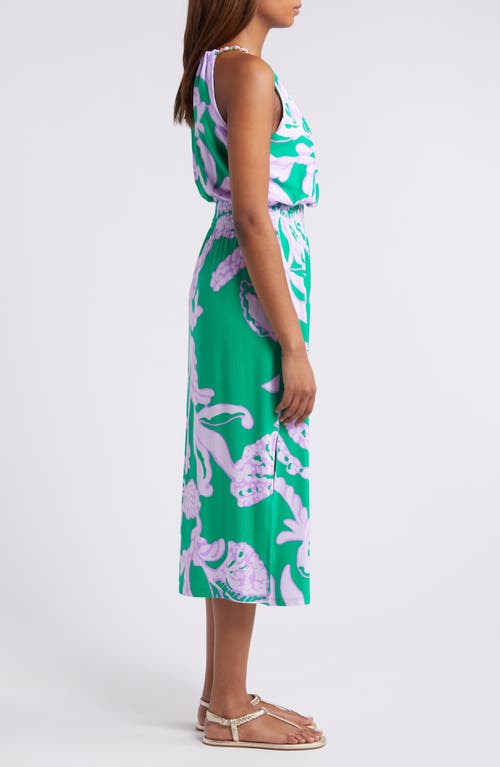 Shop Lilly Pulitzer ® Gracelyn Smocked Waist Midi Dress In Brazilian Green Salty Sandbar