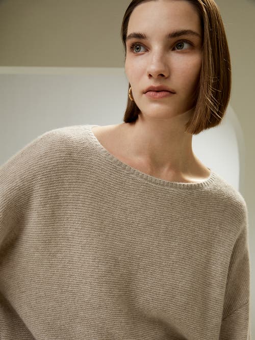 LILYSILK LILYSILK RELAXED FIT DROP-SHOULDER SILK CASHMERE BLEND SWEATSHIRT 